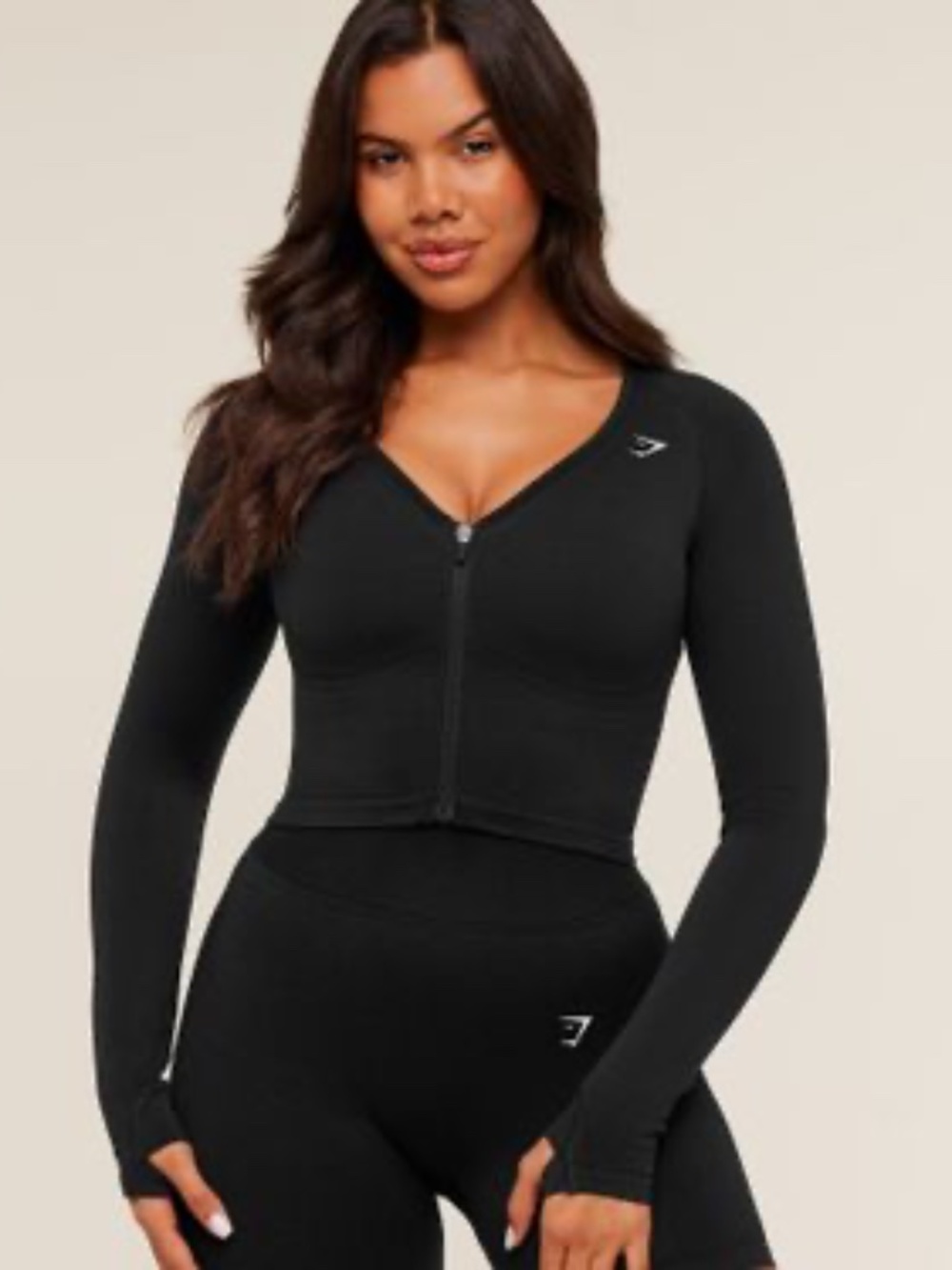Gymshark Lift Seamless Jacket - Black/Black Marl - Medium